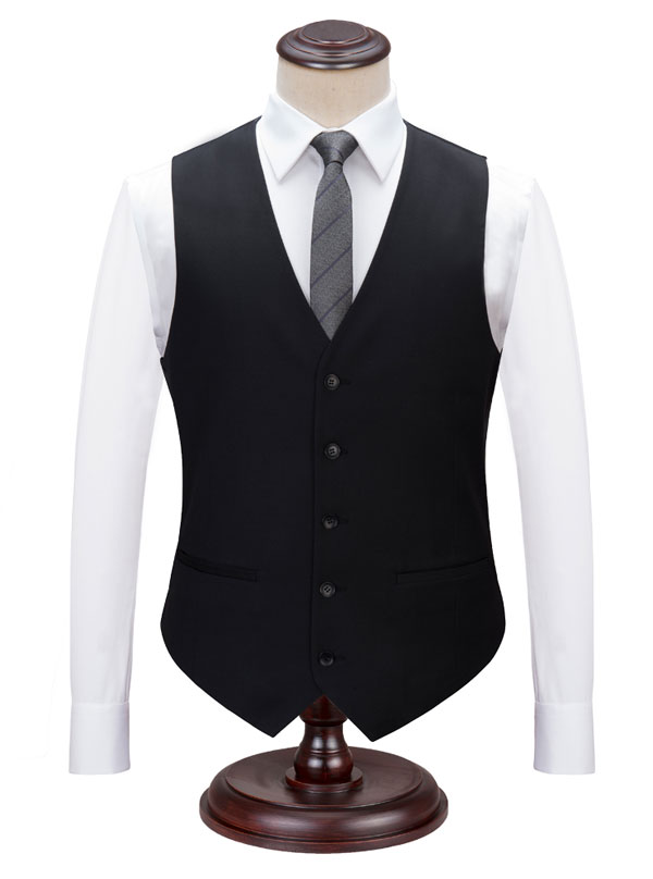 黑色商務西裝正裝馬甲定制款式