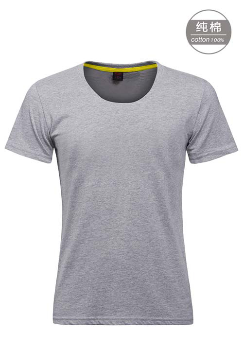 花灰色純棉短袖女圓領文化衫訂做