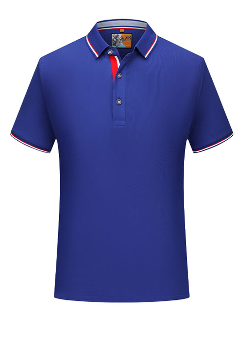 短袖寶藍色翻領POLO衫