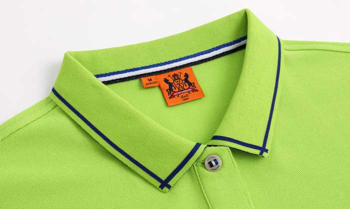 1898號時尚翻領短袖POLO衫定制成衣領形細節放大展示圖