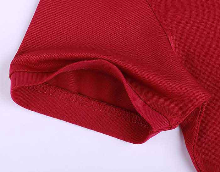 男女款純色絲光棉短袖翻領POLO衫定制之袖口細節圖
